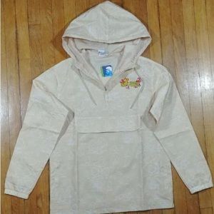 The Smurfs lightweight Long Sleeve Beige Hooded Windbreaker. NWT.